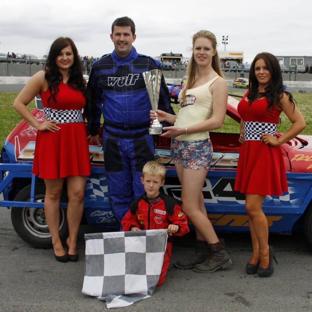 Ivan Elliot quickly settled into the 1300 Stock Car class at Tullyroan Oval - winning the Dilly Roofing Supplies sponsored final on Sunday in only his first meeting in the class
