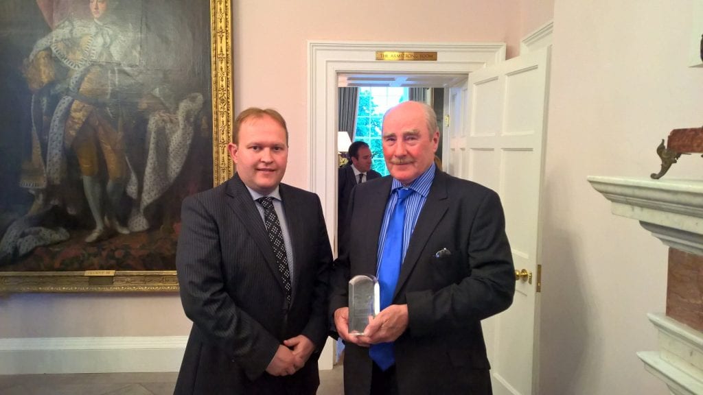Cllr Gareth Wilson pictured with Award recipient Mervyn Dougan
