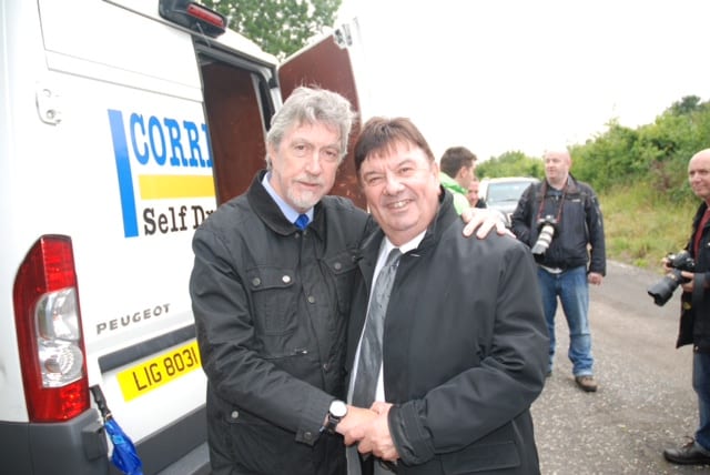 Mickey Brady with Des Less who survived the massacre