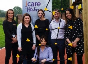 Taking part in the abseil are, from left; Charmaine Hamilton, Eleanor Garvey, Jane Garvey, Charlene McCoy, Peter Grimley and Mairead Mackle, CEO Homecare Independent Living.