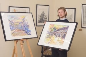 Armagh born artist Christopher McKinney at his exhibition "Times gone by"