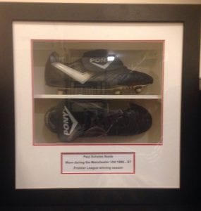 A pair of boots worn by Paul Scholes will be up for auction