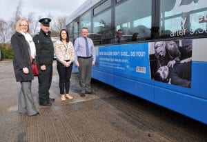 L-R Alison Clenaghan - PCSP Manager, Sgt Billy Stewart- PSNI, Aisling Gillespie -PCSP Project Co-ordinator and Chair of the Policing and Community Safety Partnership, Alderman Robert Smith
