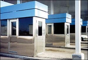 Temporary steel toll booth will be put in place