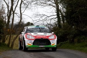 15 Greer Jonathan Riddick Kirsty Citroen DS3 Action during the 2015 European Rally Championship ERC Circuit of Ireland rally, from April 1st to 4th, at Belfast, Ireland. Photo François Flamand / DPPI