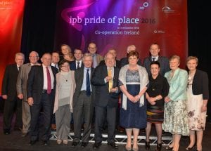 Pictured at the Pride of Place Awards ceremony are representatives from Richmount Rural Community Association, Co Armagh along with Dr Christopher Moran, Chairman Co-operation Ireland, Tom Dowling, Chairman of the Pride of Place Committee and George Jones, Chairman IPB