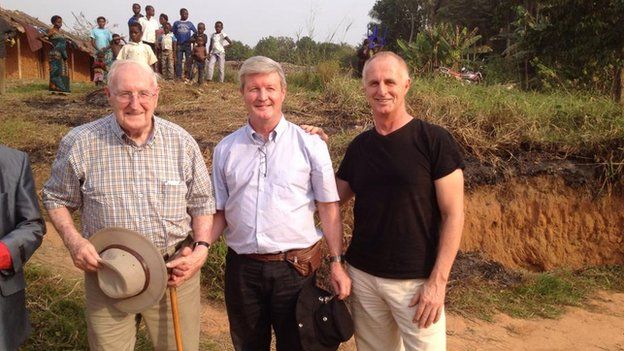 Bob McAllister and his sons Bill and David in the Congo