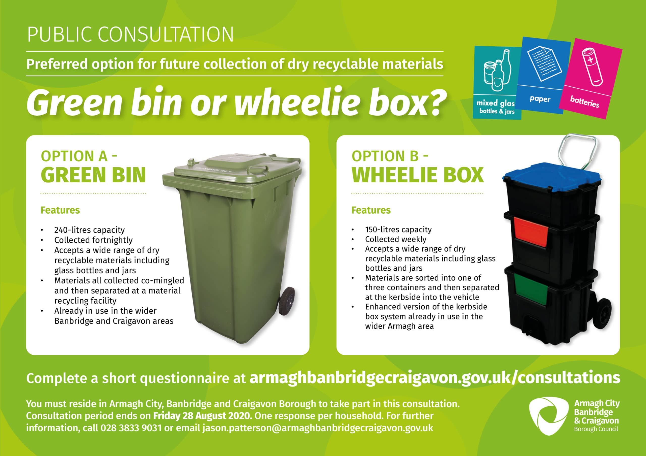 Green bin or stacked ‘wheelie box’ which recycling option should be