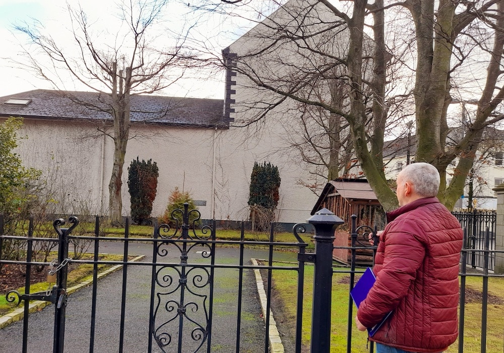 John McCabe at Newry Cathedral Garden