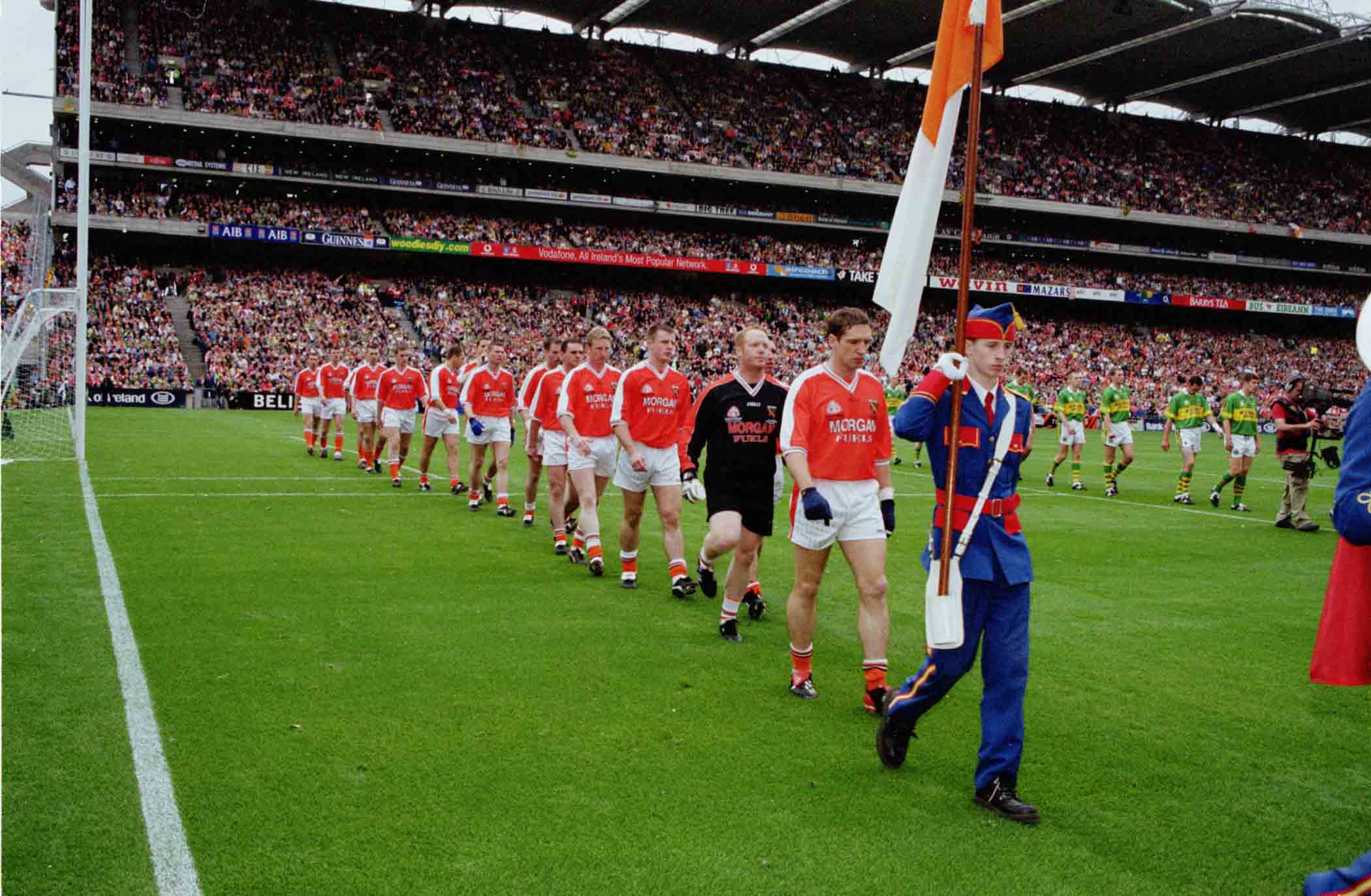 Armagh players ahead of the All-Ireland final vs Kerry in 2002