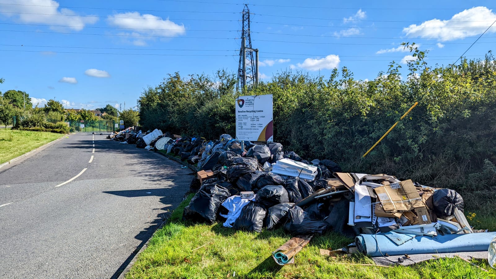 Lurgan New Line Recycling Centre rubbish bins strike