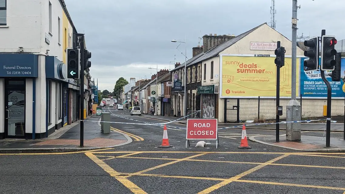 Wall collapse at Foresters Hall in Lurgan