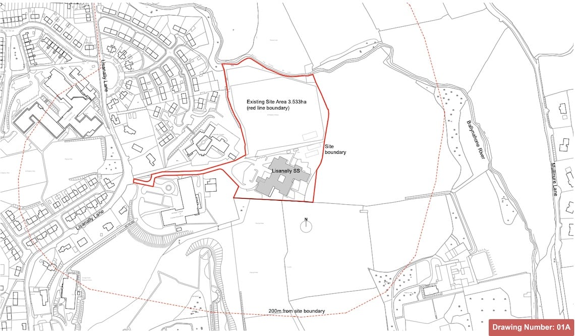 Site plan for Lisanally Special School in Armagh