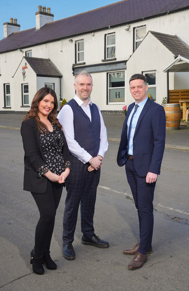 Caorlan and Ciara McAllister pictured with Ulster Bank business development manager Lee White.