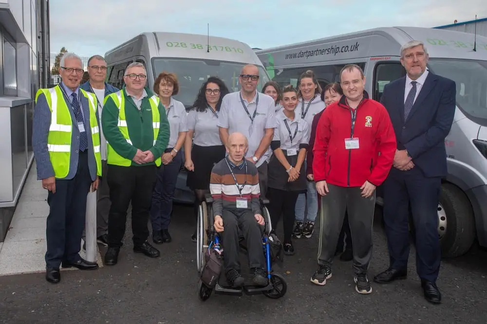 Infrastructure Minister John O’Dowd with DART Board members and service users.