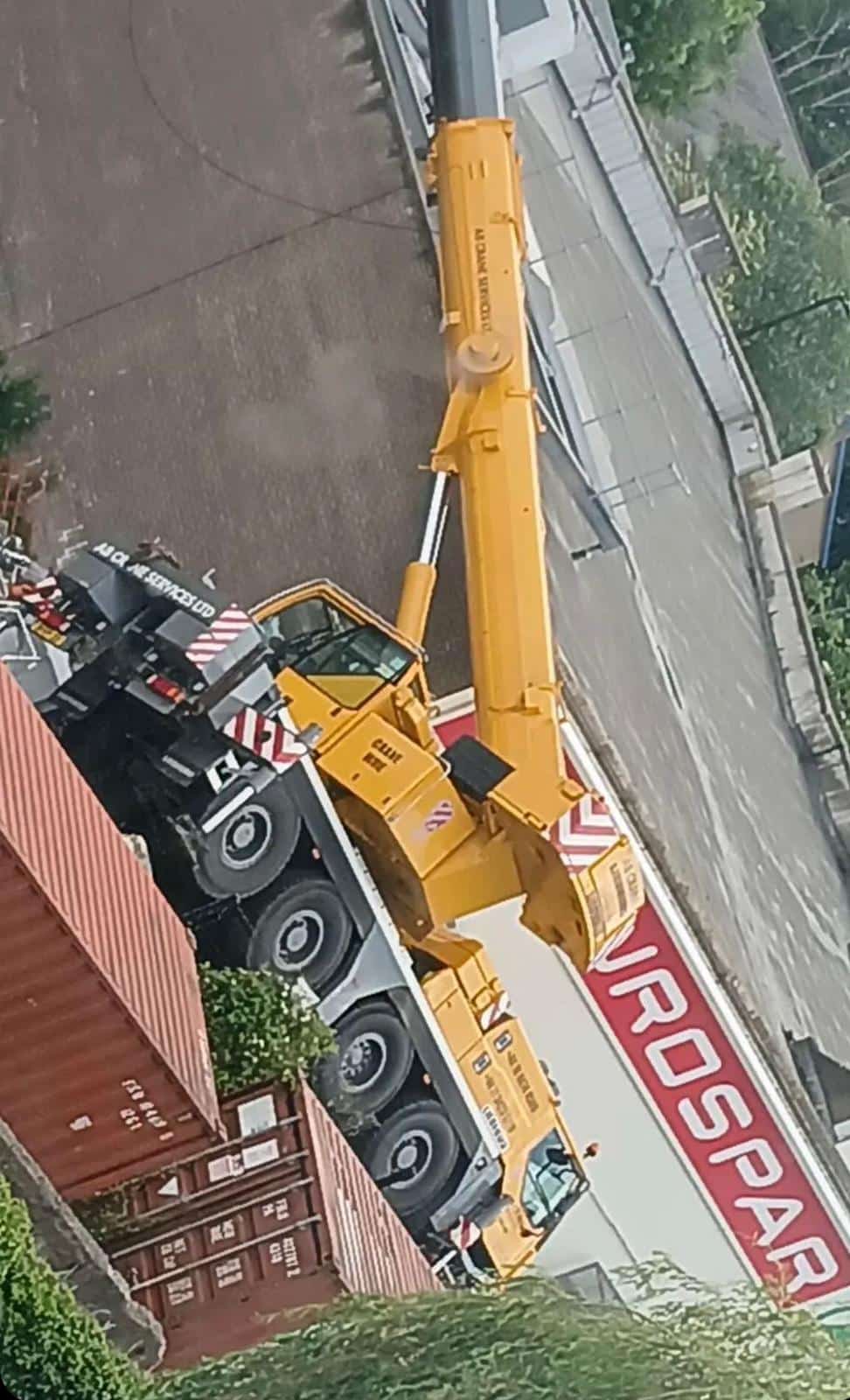 Crane toppled in Armagh