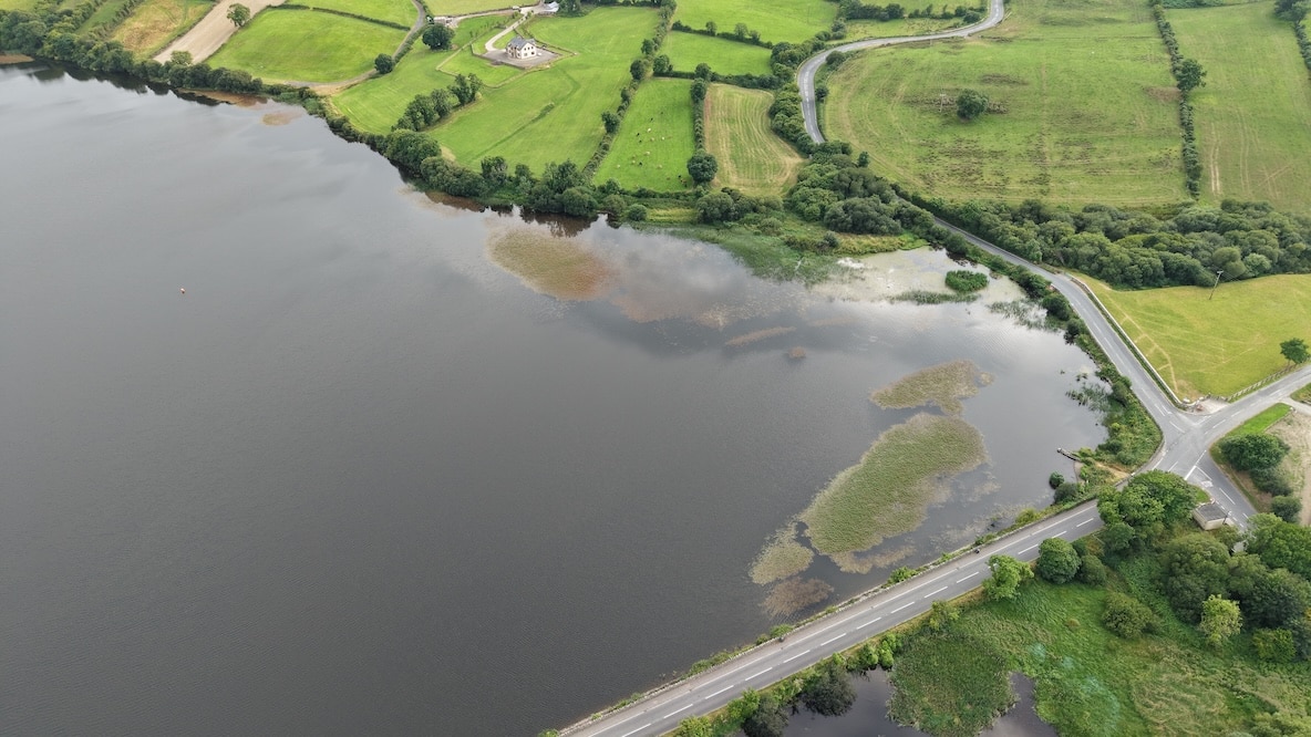 Camlough Lake from the air