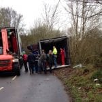 Lorry overturns in Darkley