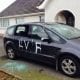 A family car smashed up and daubed in graffiti in Richhill