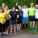 Stevie McGeown (centre thumbs up) with fellow runners