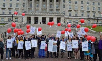 Balloon launch outside Stormont