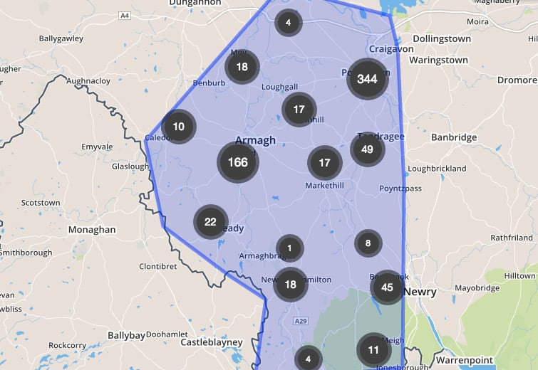 A county Armagh crime map for July 2015