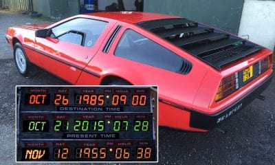 The DeLorean on sale in Moira along with the actual timestamp from the movie