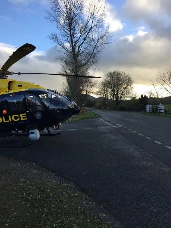 PSNI helicopter in Forkhill earlier