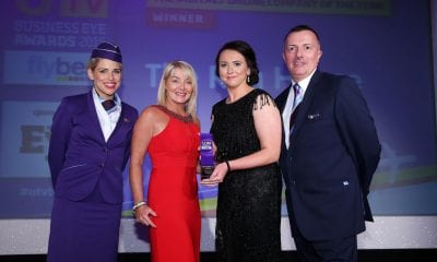 Clare Vallely accepts the award. UTV Business Eye Awards 2015 Best Digital/ Online Company of the Year Award