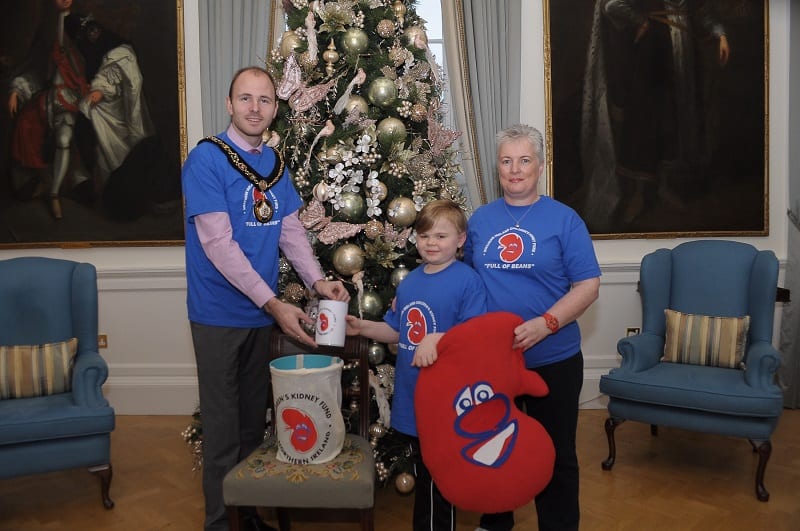 Lord Mayor of Armagh, Darryn Causby welcomes Colm Coffey and Christina Leonard of Northern Ireland Childrens Kidney Fund to The Palace Armagh. CREDIT: LiamMcArdle.com