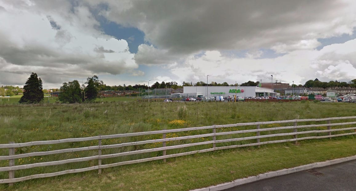 Derelict land adjacent to the Asda store in Portadown