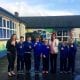MLA Megan Fearon with Principal Lousie Campbell and pupils from Primary 7 in Killean PS