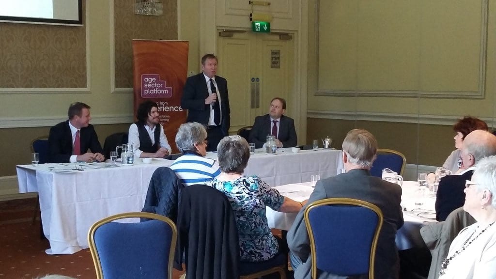 UUP councillor Doug Beattie addresses a Pensioners' Parliament at Armagh City Hotel