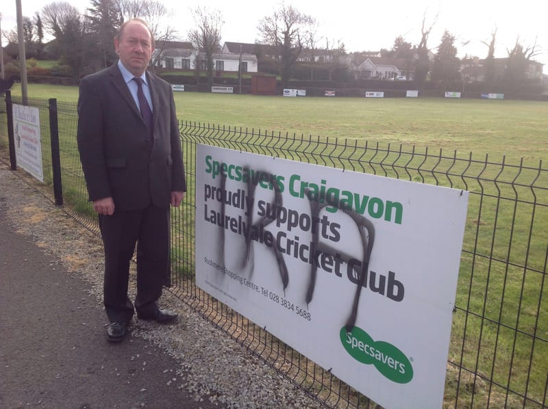 William Irwin MLA condemns those responsible for sectarian graffiti at Laurelvale Cricket grounds