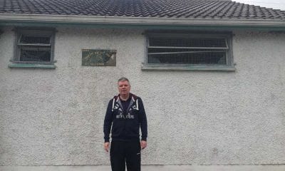 Cathal Boylan at the vandalised Clady GAA clubhouse