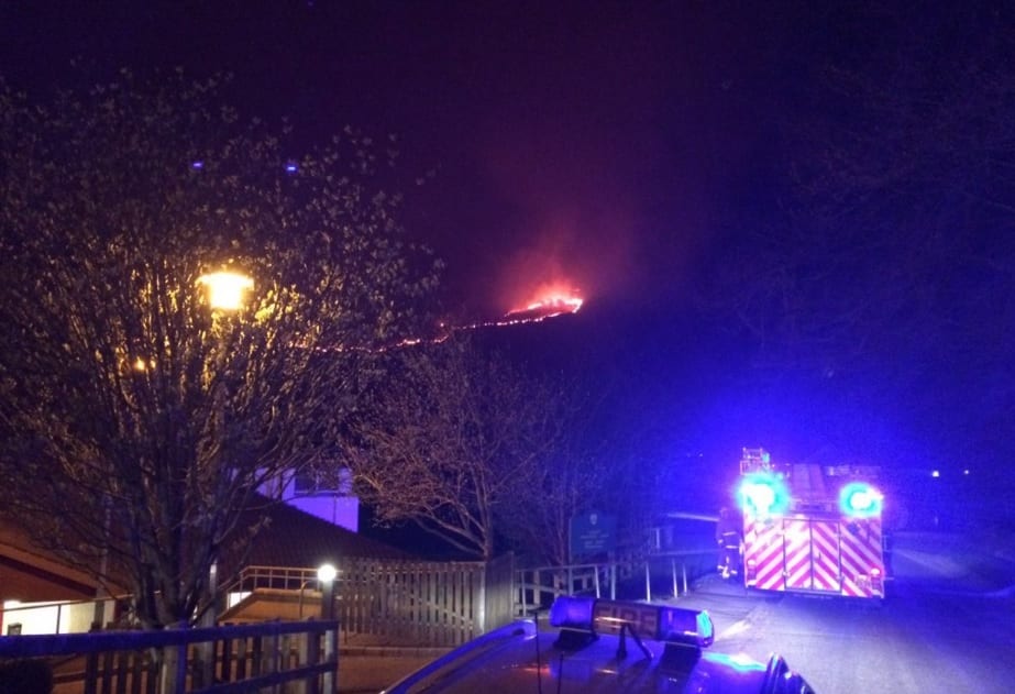 Slieve Brack mountain on fire. Pic: NIFRS South