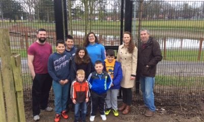 Cllr Gemma McKenna with local residents at Portadown People's Park