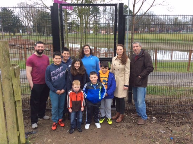 Cllr Gemma McKenna with local residents at Portadown People's Park
