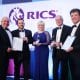 Pictured at the RICS Awards are Clifford Forbes, Community Development Officer, Michael Ruddy, Parks Development Officer, Diane Clarke, Acting Head of Community Development (Craigavon), Alderman Kenneth Twyble, Chair of the SPACE Steering Committee and Andrew Haley, Director of The Paul Hogarth Company