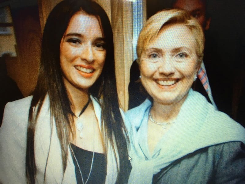 Sharon Haughey-Grimley and friend Hilary Clinton