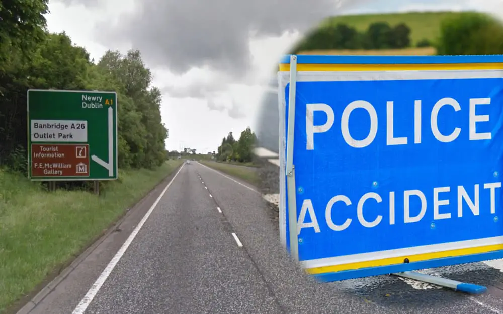 A1 northbound closed following two vehicle collision Armagh I