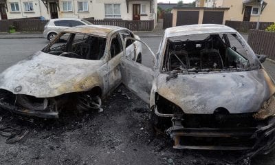 Cars destroyed Portadown