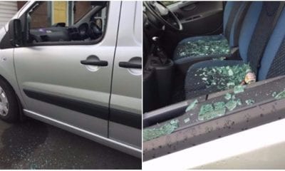 Van smashed on Cathedral Road Armagh