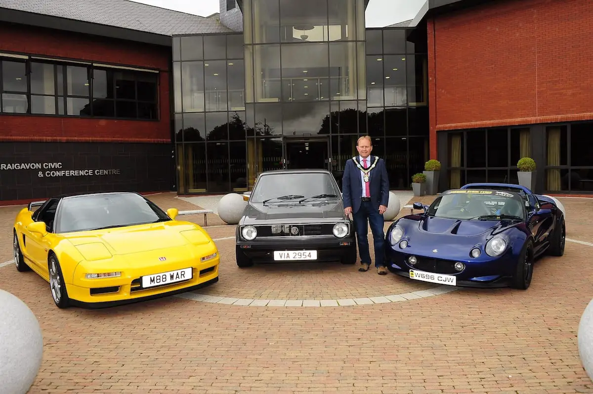 Lord Mayor of Armagh Gareth Wilson launches Coffee 'n Cars at Craigavon Civic Centre Craigavon Co.Armagh