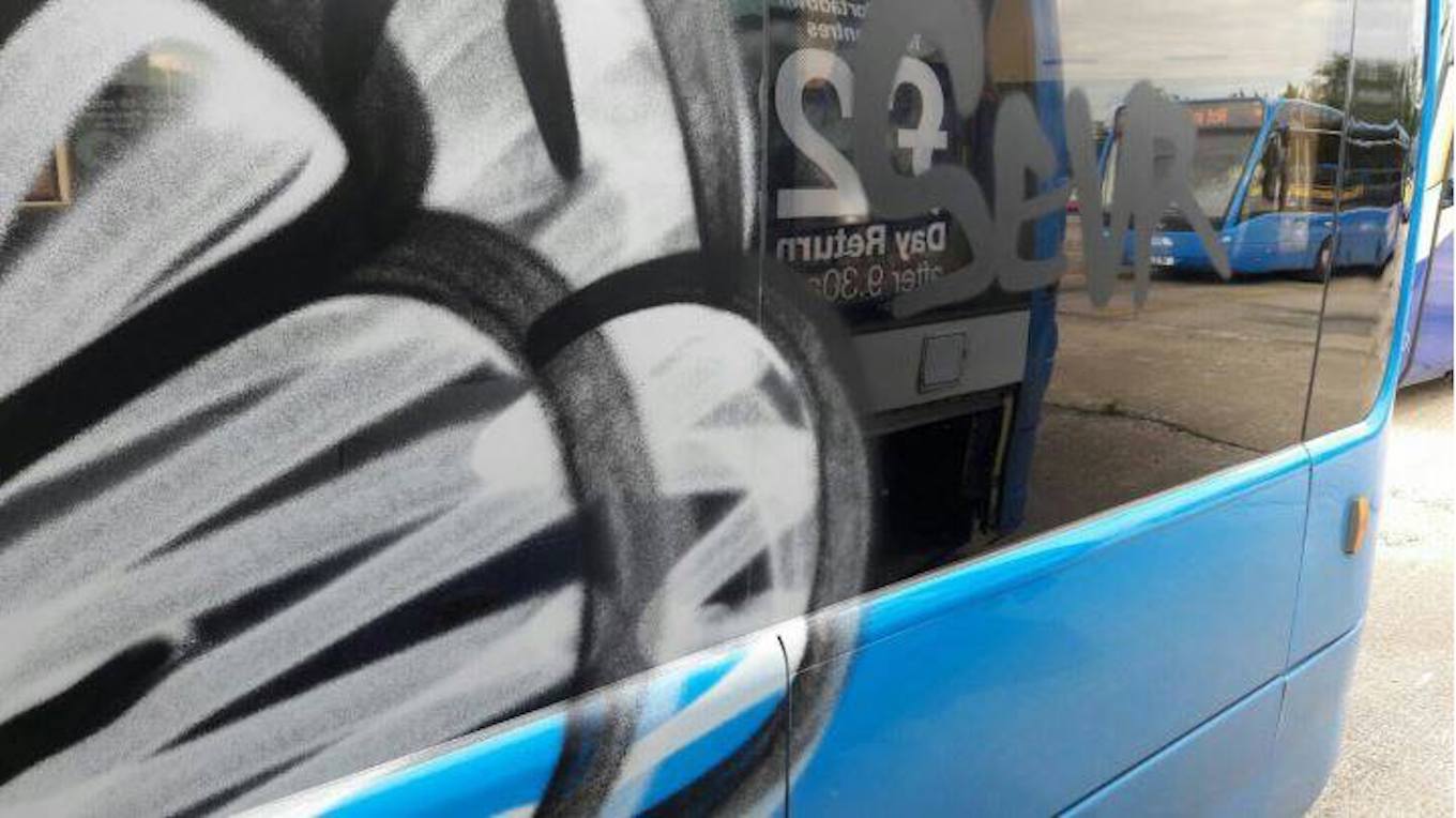 Grafitti buses Craigavon