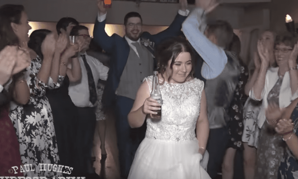 Bride and groom with ‘four left feet’ do something a little different
