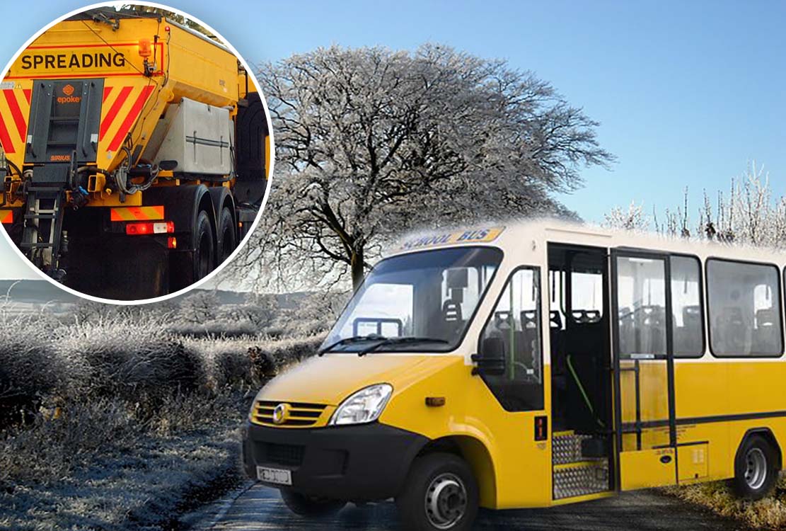 School bus gritter frost