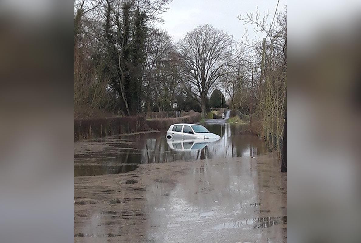 Car submerged Loughgall