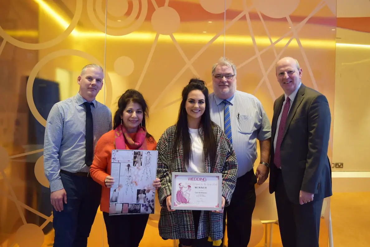 L-R: Chris Hobson (Deputy Head of School), Massaret Ali (SRC Lecturer), Cara McAleenan (SRC Student), Michael O’Neill (Head of School), Brian Doran (SRC Chief Executive)