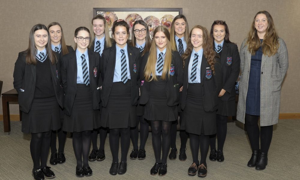 International Women's Day event, Craigavon Civic Centre 5th March 2019, Portadown College students with Teacher Naomi Mintgomery. ©Edward Byrne Photography